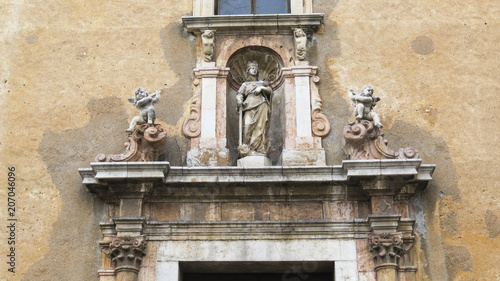 Closeup of the church in Santa Caterina Square  in Taormina, Sicily, Italy