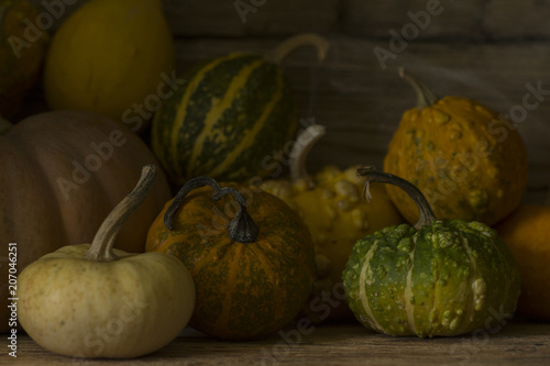 Halloween decorative pumpkins.