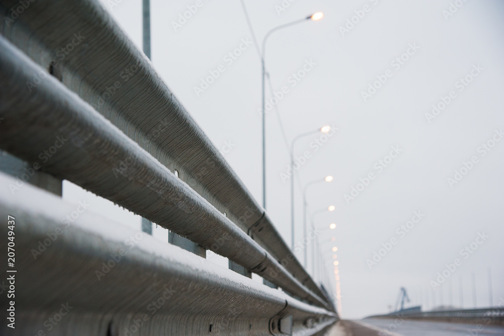Road with guard rail Road with guard rail