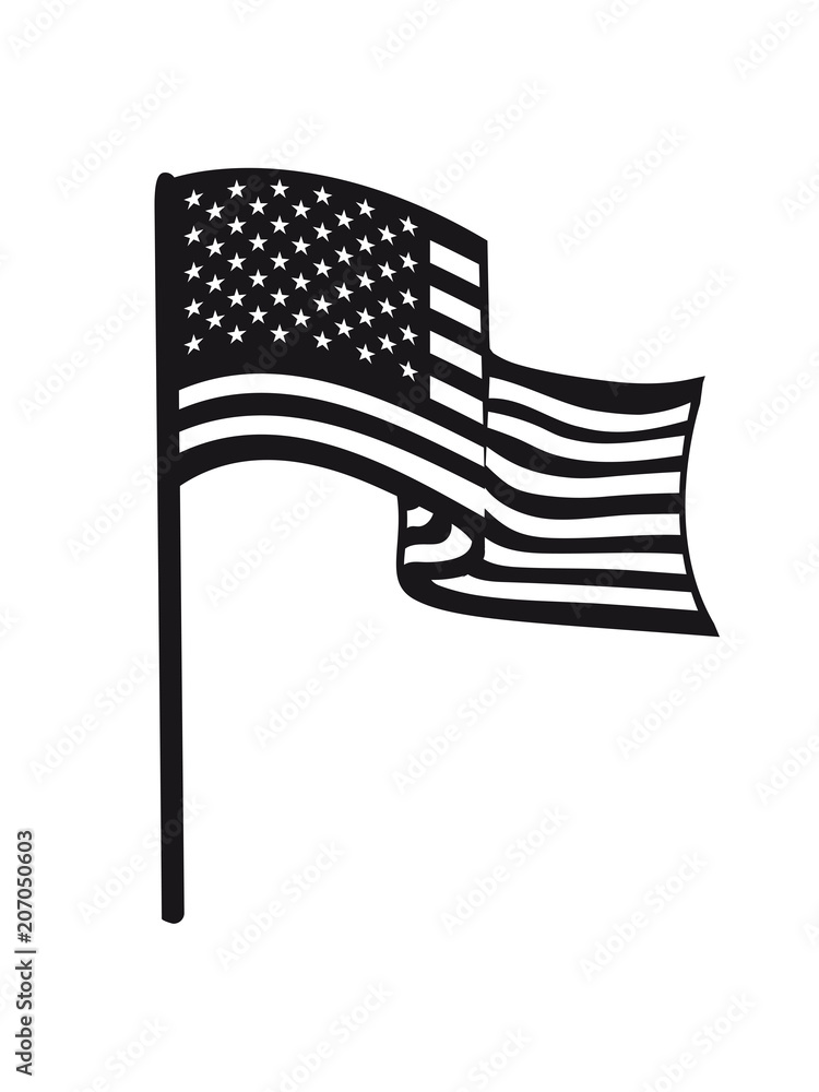 wind wehende fahnenmast usa amerika vereinigte staaten text schild wappen  form button 3 farben nation flagge design logo cool Stock-Illustration |  Adobe Stock