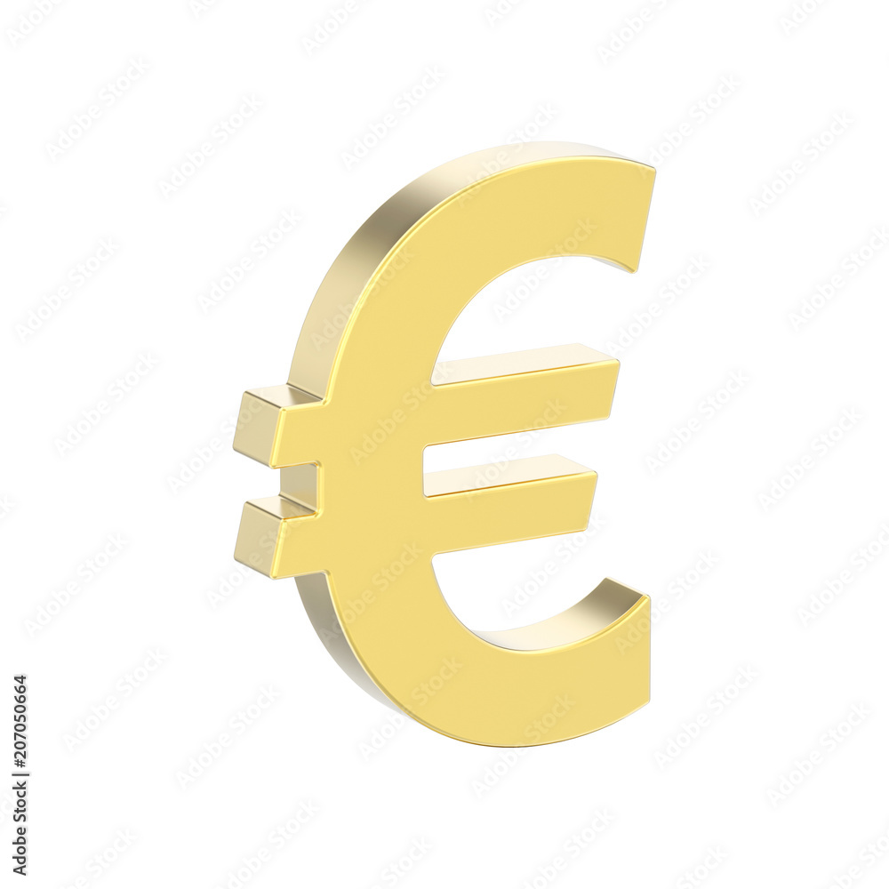 3D illustration isolated gold uero money