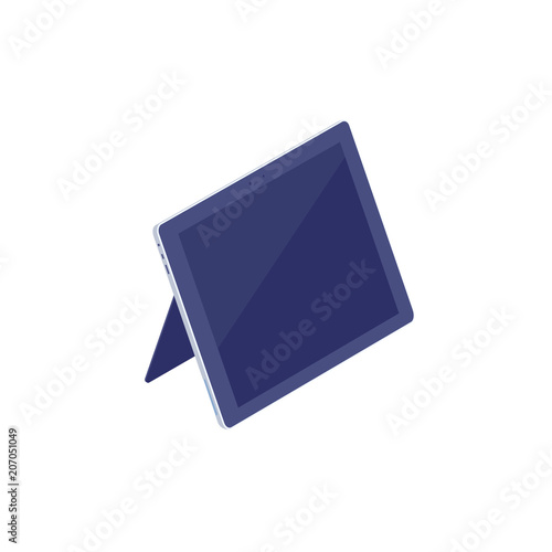 Isometric tablet with smart case and blank display isolated illustration