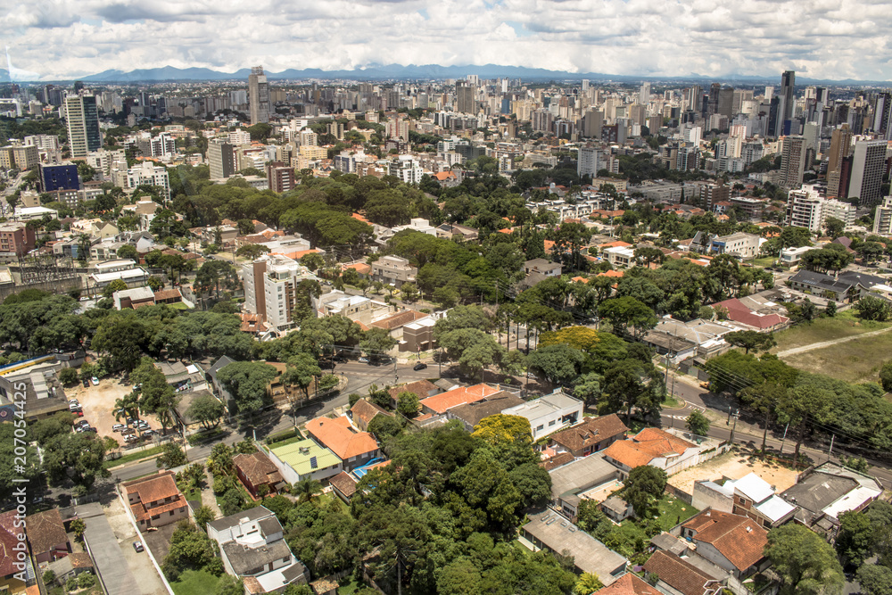 Skyline of Curitiba city in Parana State