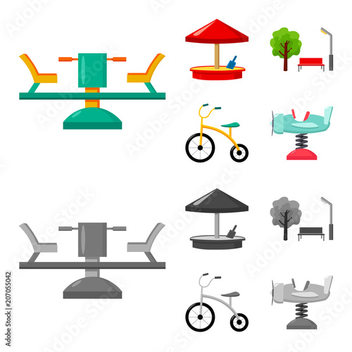 Carousel, sandbox, park, tricycle. Playground set collection icons in cartoon,monochrome style vector symbol stock illustration web.