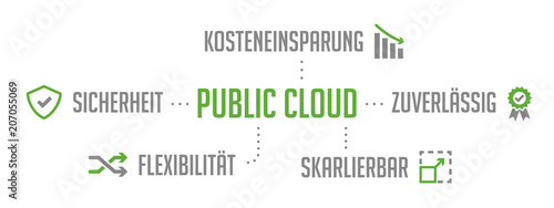 Infografik Public Cloud Grün