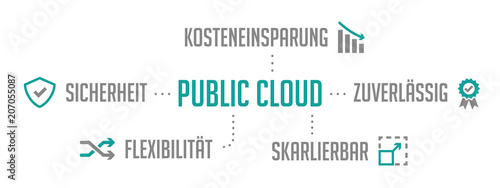 Infografik Public Cloud Türkis