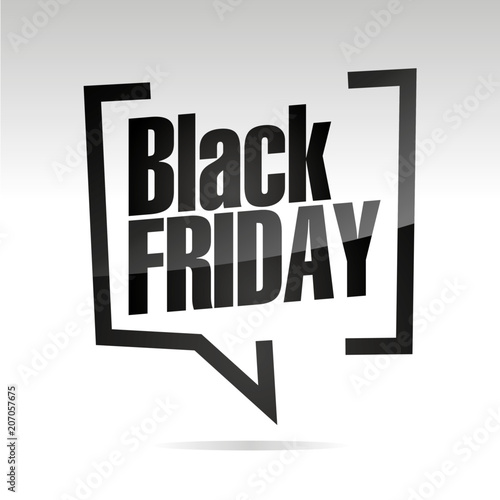 Black Friday in brackets white black isolated sticker icon