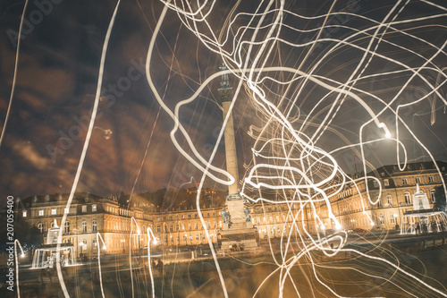 Stuttgart Schlossplatz Langzeitbelichtung