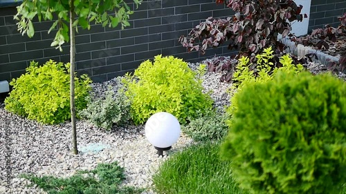 Green lawn ,Landscape formal, front yard is beautifully designed garden
