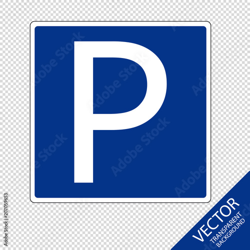 Parkplatzschild - Vektor Grafik - Freigestellt auf transparentem Hintergrund