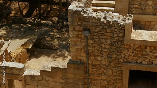 Close-up view of the ruins in the Minoan Palace of Knossos, Heraklion, Crete, Greece photo