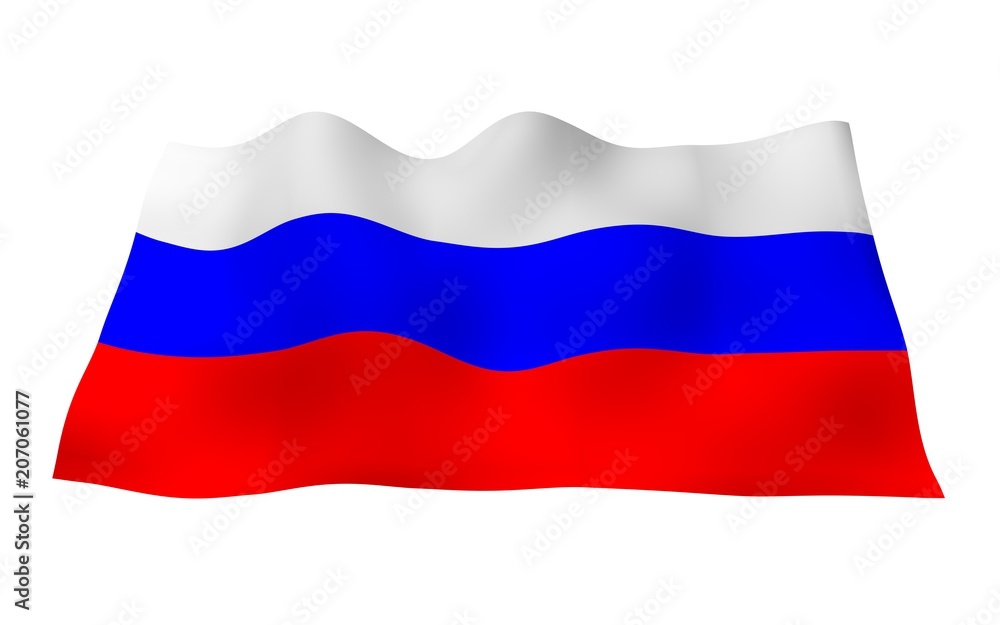 Waving flag of the Russian Federation. The National. State symbol of the Russian Waving flag of the Russian Federation. The National. State symbol of the Russian