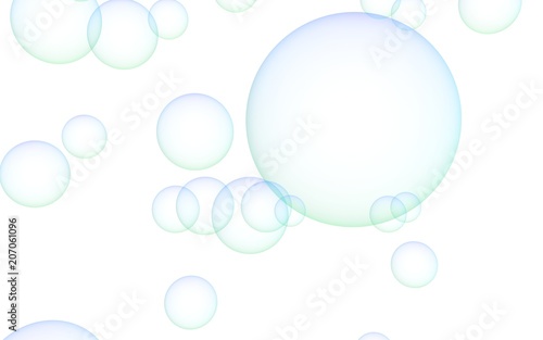 Light pastel colored background with green bubbles. Wallpaper, texture with bubbles.