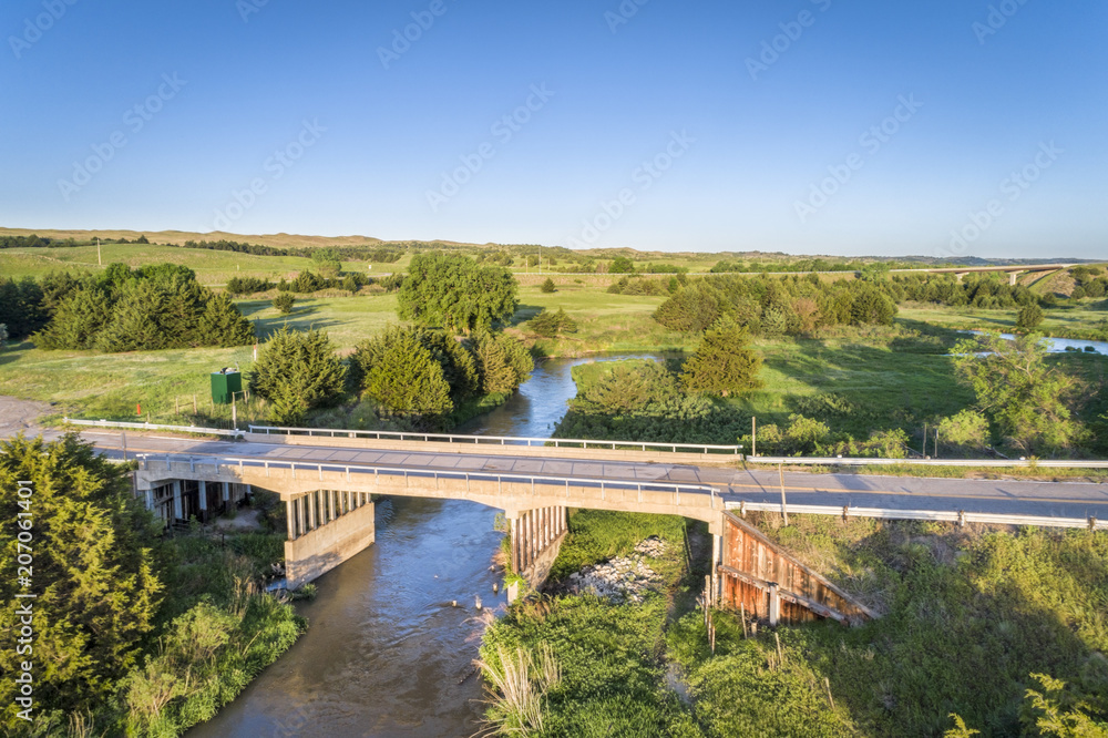 aerial view of Dismal River in Nebraska aerial view of Dismal River in Nebraska