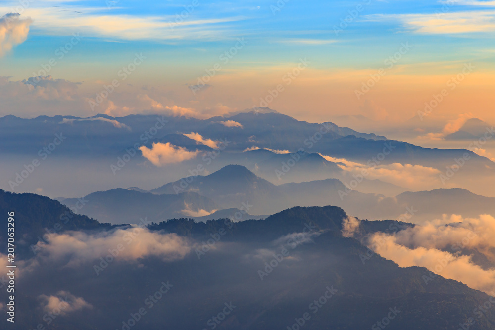 Fog and mountains in Taiwan