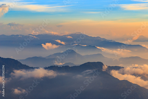 Fog and mountains in Taiwan