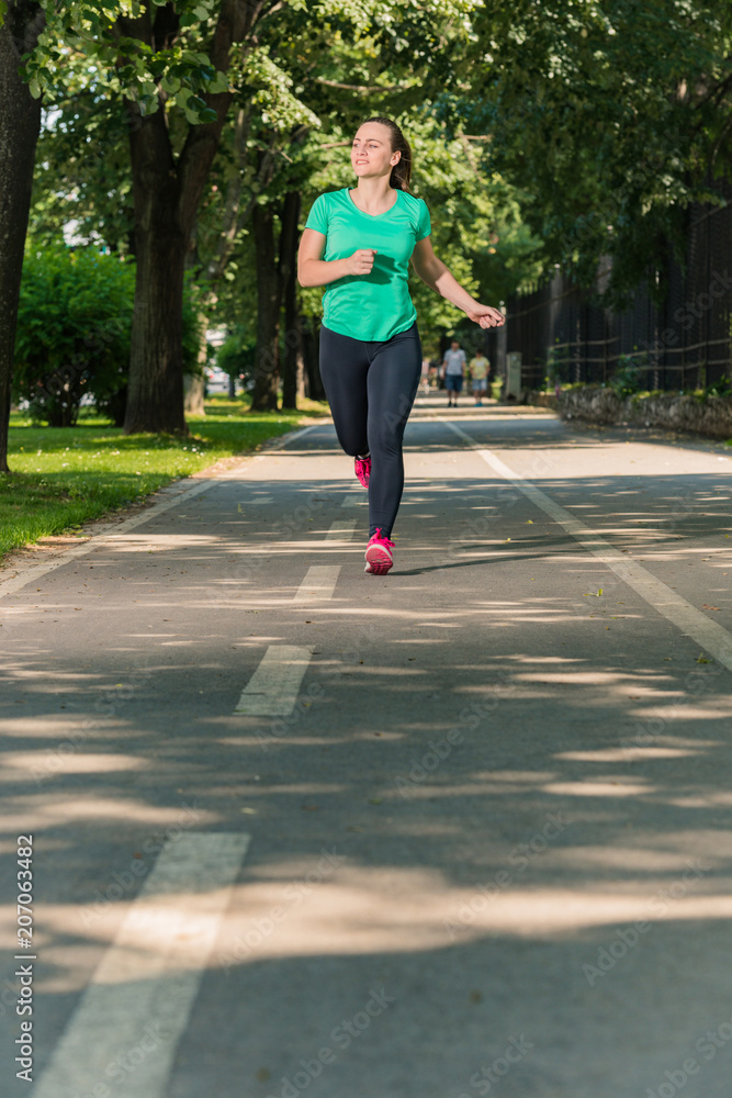 Young woman out for a jog