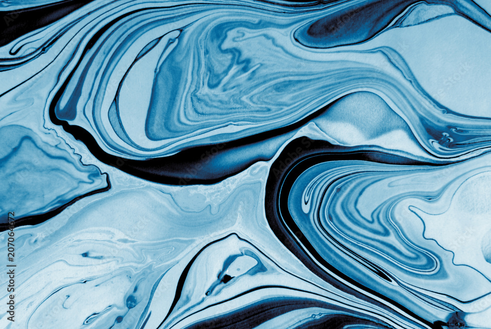 blue abstract of art wavy background - obrazy, fototapety, plakaty 