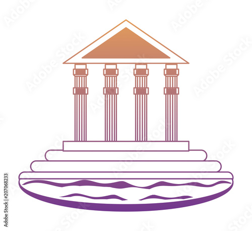 ancient greek building over white background, vector illustration