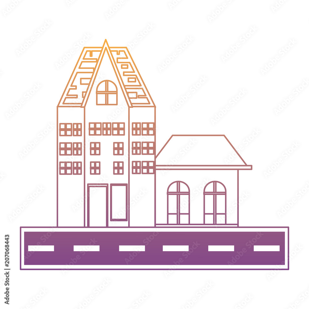 Old Traditional German Building icon over white background, colorful desing.  vector illustration