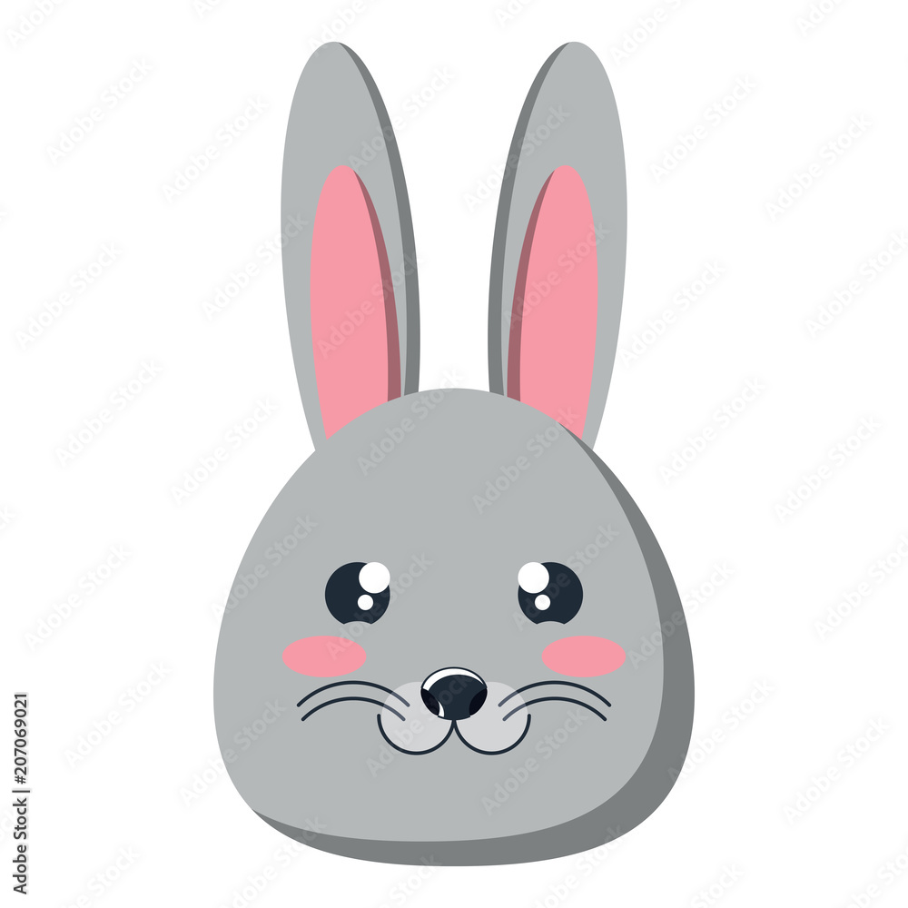 cute rabbit head icon over white background, vector illustration cute rabbit head icon over white background, vector illustration