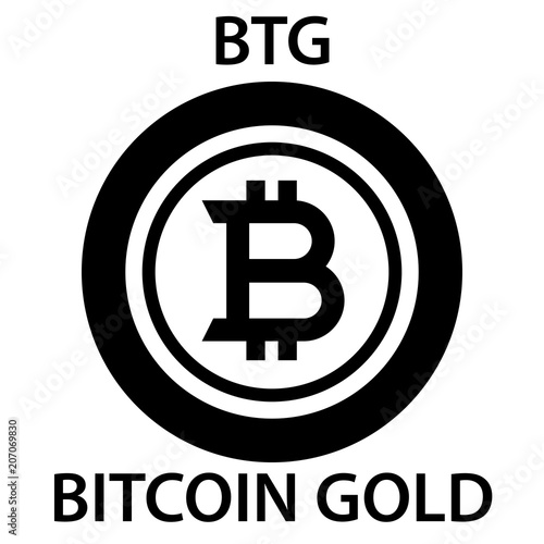 Bitcoin Gold Coin cryptocurrency blockchain icon. Virtual electronic, internet money or cryptocoin symbol, logo