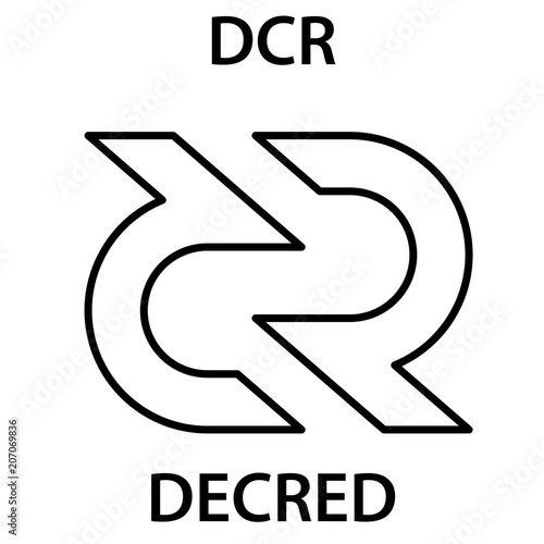 Decred Coin cryptocurrency blockchain icon. Virtual electronic, internet money or cryptocoin symbol, logo
