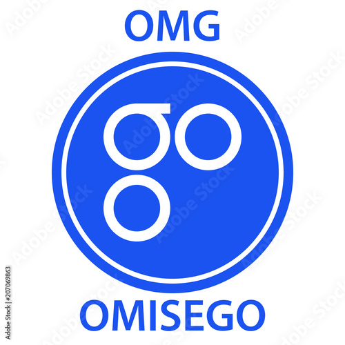 OmiseGo cryptocurrency blockchain icon. Virtual electronic, internet money or cryptocoin symbol, logo