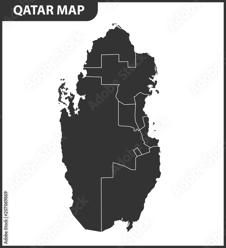 The detailed map of Qatar with regions or states. Administrative division