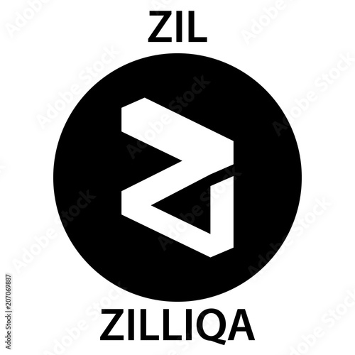 Zilliqa Coin cryptocurrency blockchain icon. Virtual electronic, internet money or cryptocoin symbol, logo