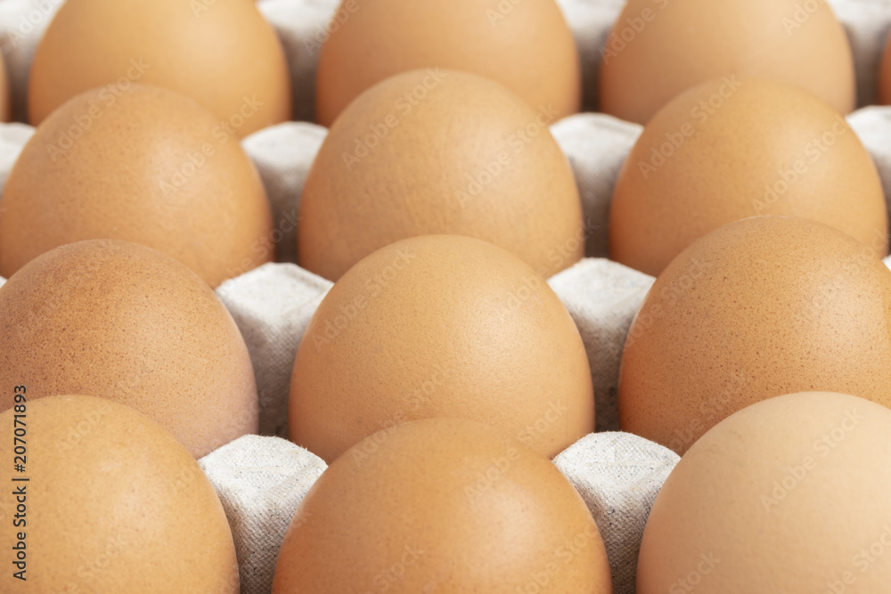close up of chicken eggs in paper tray close up of chicken eggs in paper tray
