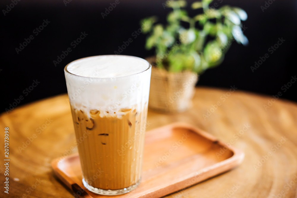 Iced coffee on table Iced coffee on table
