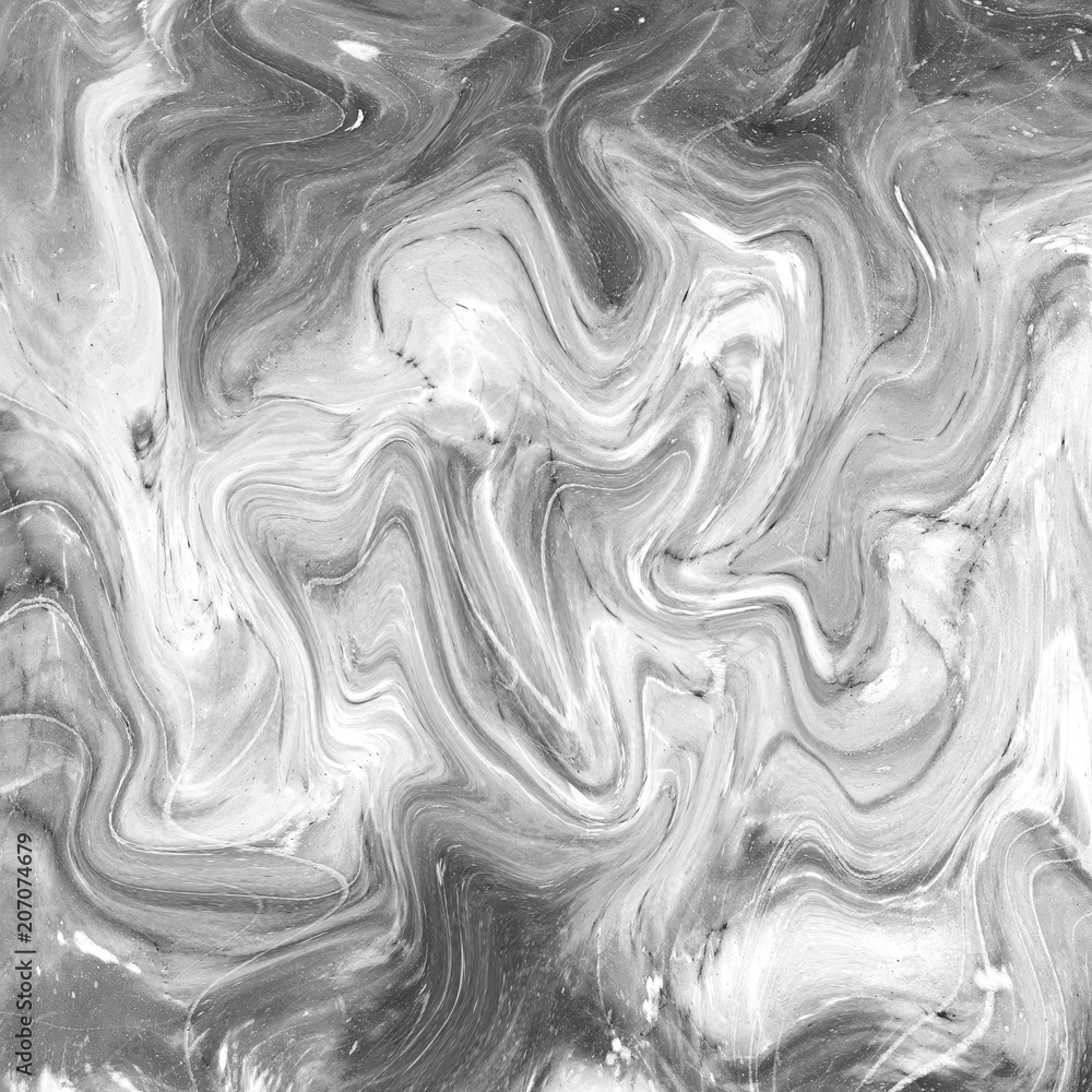 Black and white marble ink texture pattern creative abstract background.