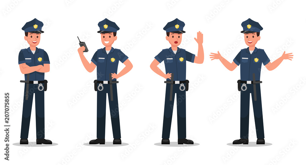 police character vector design no1