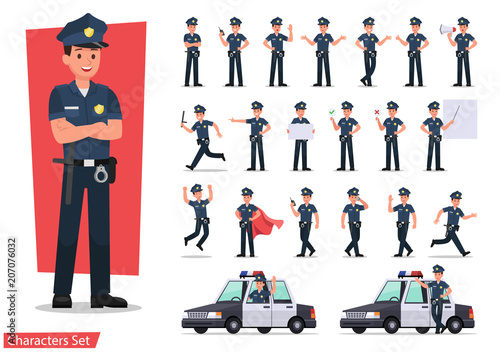 Print op canvas police character vector design no12