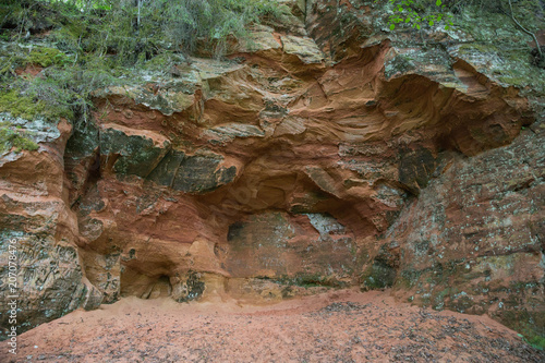 Red rocks and nature. View from high hill. photo