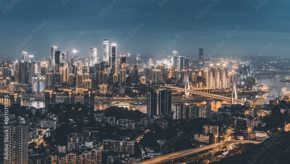 City night and skyline City night and skyline