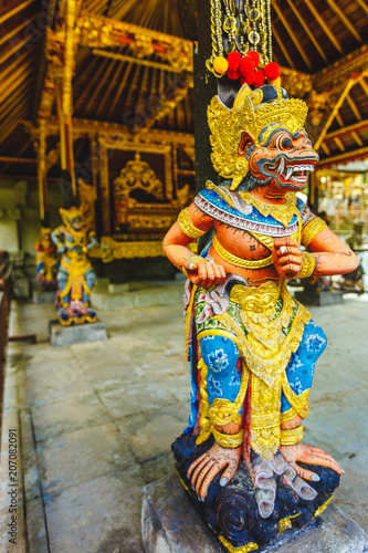 Balinese God traditional statue Close up, Bali temple