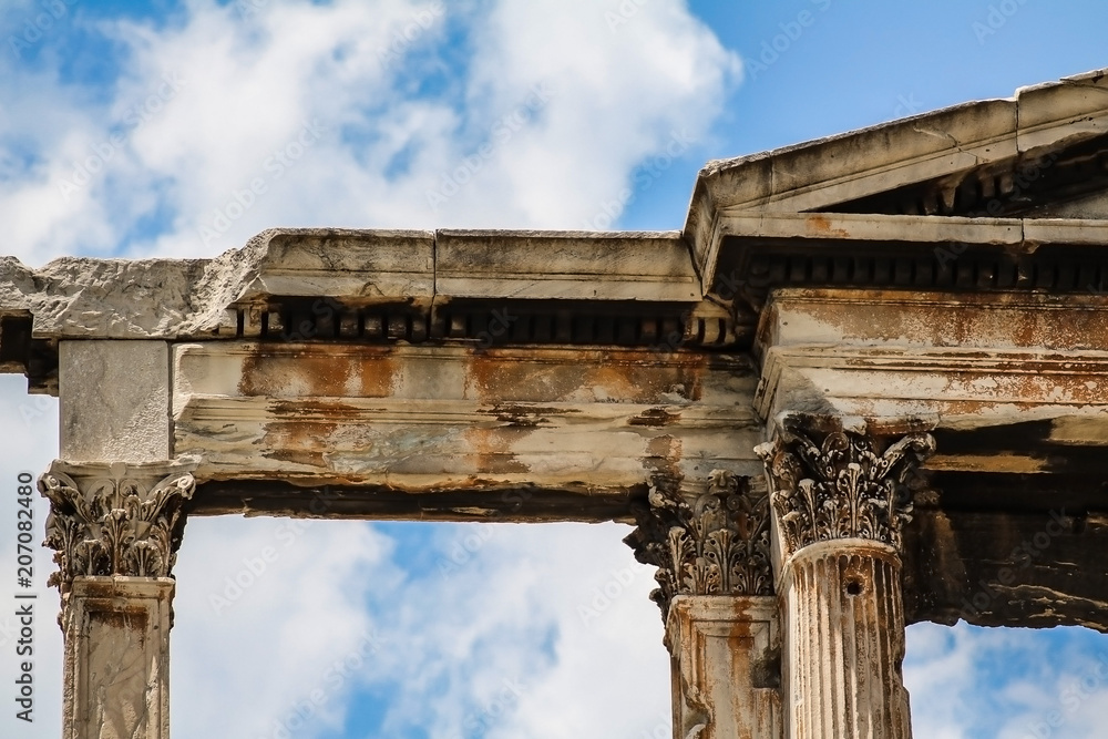 Detail from Hadrian's Gate in Athens, Greece