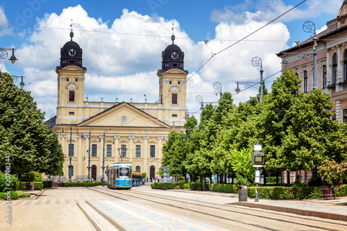 Obraz na plátně Debrecen, Hungary, view of the city center, beautiful city landscape