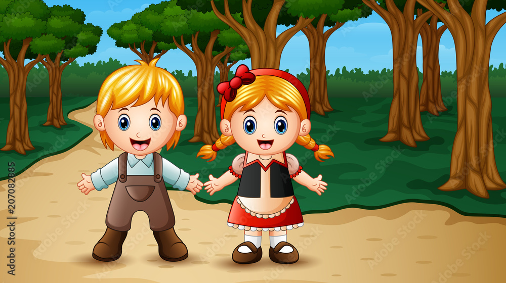 Fototapeta premium Hansel and gretel in the forest