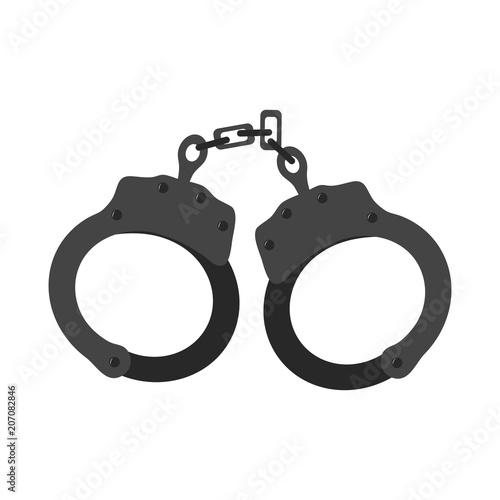 Handcuffs. Isolated icon on white background. Vector illustration.