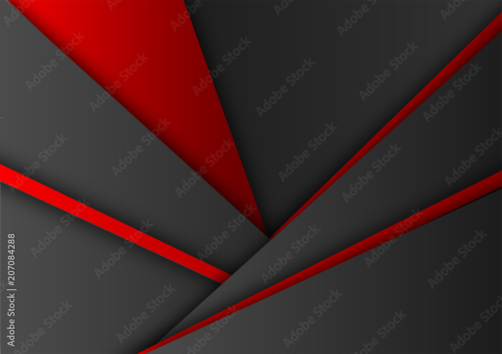 Naklejka premium Vector red and black color geometric background. Abstract texture with copy space modern design