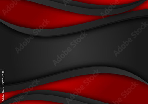 Vector red and black color geometric background. Abstract texture with copy space design
