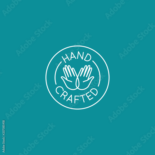 Vector emblem, badge and icon for handcrafted goods and products