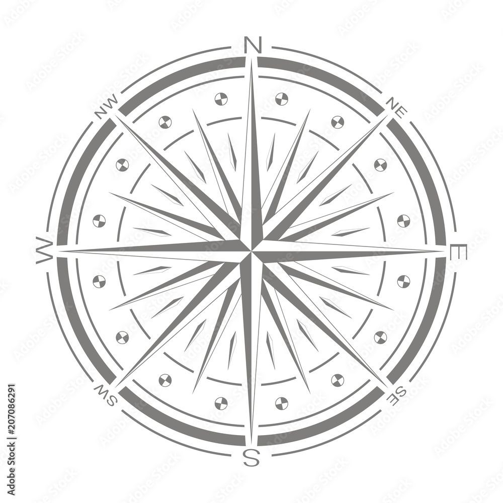vector icon with compass rose for your design vector icon with compass rose for your design