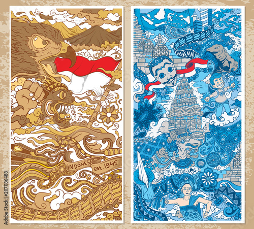 indonesia traditional ornament illustration