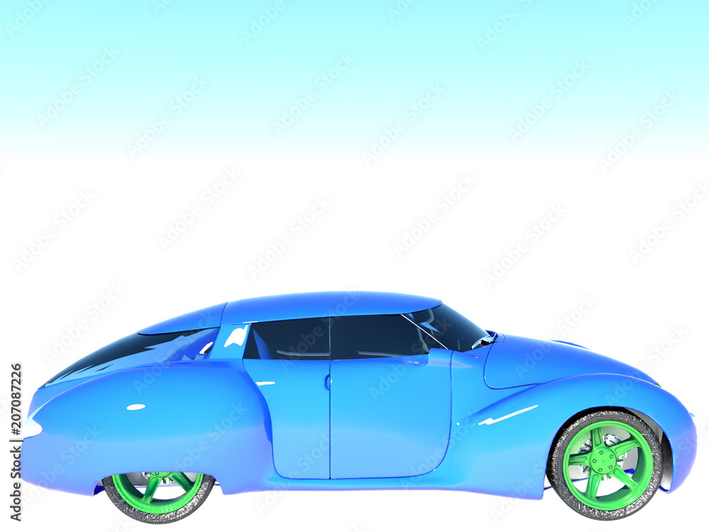 Generic model of a car 3d rendering