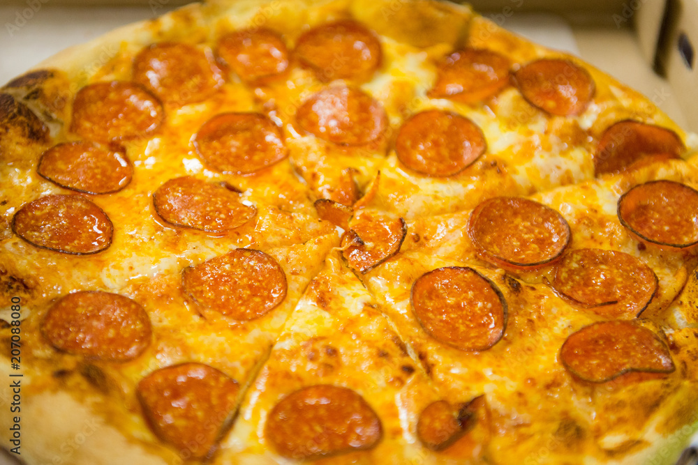 Cooking pepperoni pizza. Italian cuisine. Cooking pepperoni pizza. Italian cuisine.
