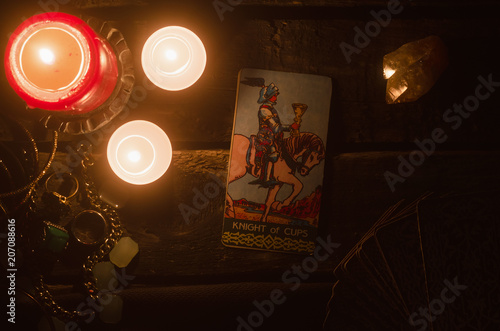 Knight of cups Tarot card. Fortune teller. photo